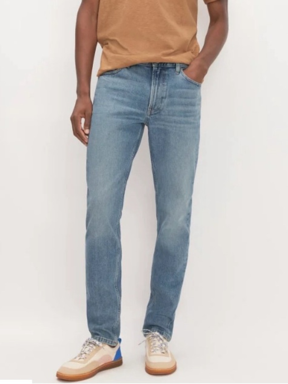 Everlane 98% Organic Cotton Men's Classic Blue Jeans - Clean Straight Fit